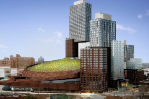 The dome of Barclays Center is going green. Here a rendering of the project, which is still being designed.  Image: Shop Architects PC Source: http://online.wsj.com